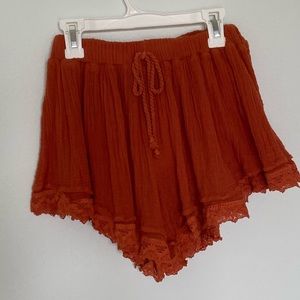 Jen’s Pirate Booty orange shorts XS